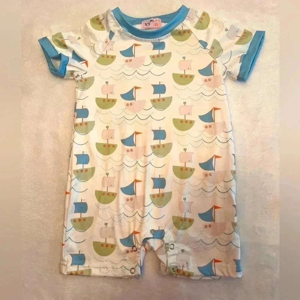 Super Cute Boy Summer Romper By Pete & Lucy 0-3M